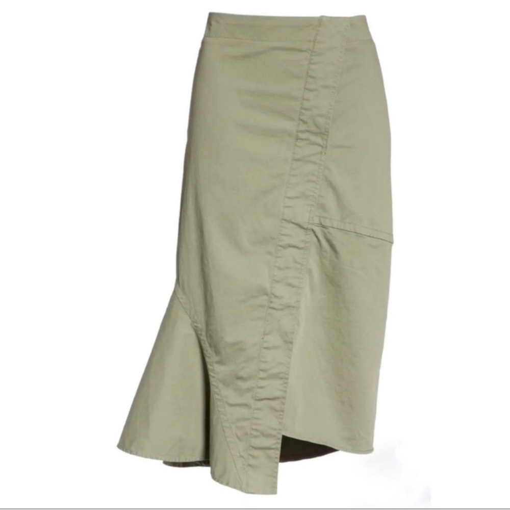 Theory Reconstructed Stretch Twill Midi Skirt Siz… - image 5